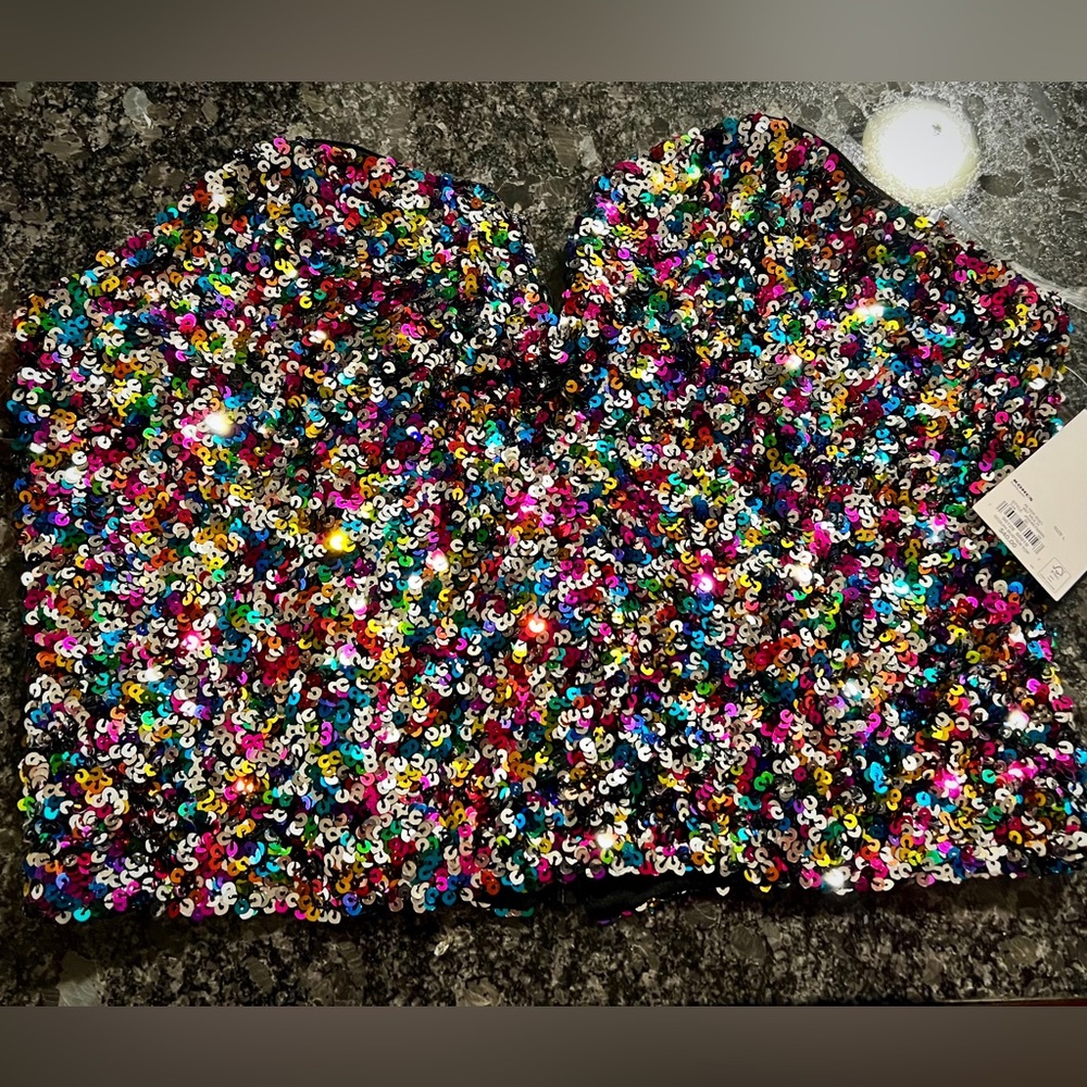 Sequin crop top NWT